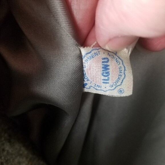 Vintage Larry Levine heather tweed bomber jacket button pockets women's 10-12 - Picture 12 of 16